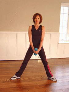 ท่าสควอทขากว้าง Wide Leg Squats with Dumbbell