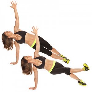 Side plank with inner thigh raise