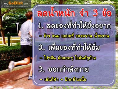 พื้นฐานลดน้ำหนัก จำ3ข้อ