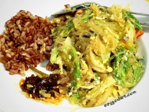 ผัดวุ้นเส้น + ผัก